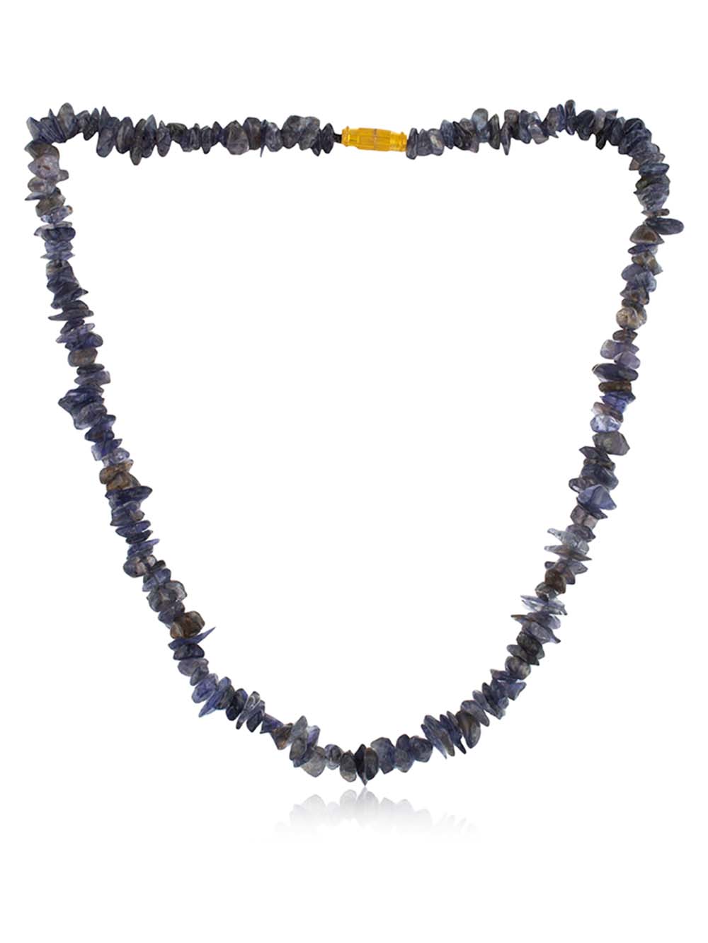 00344 Natural Blue Crystal Iolite Semi Precious Gemstone Chips Necklace - Image 1