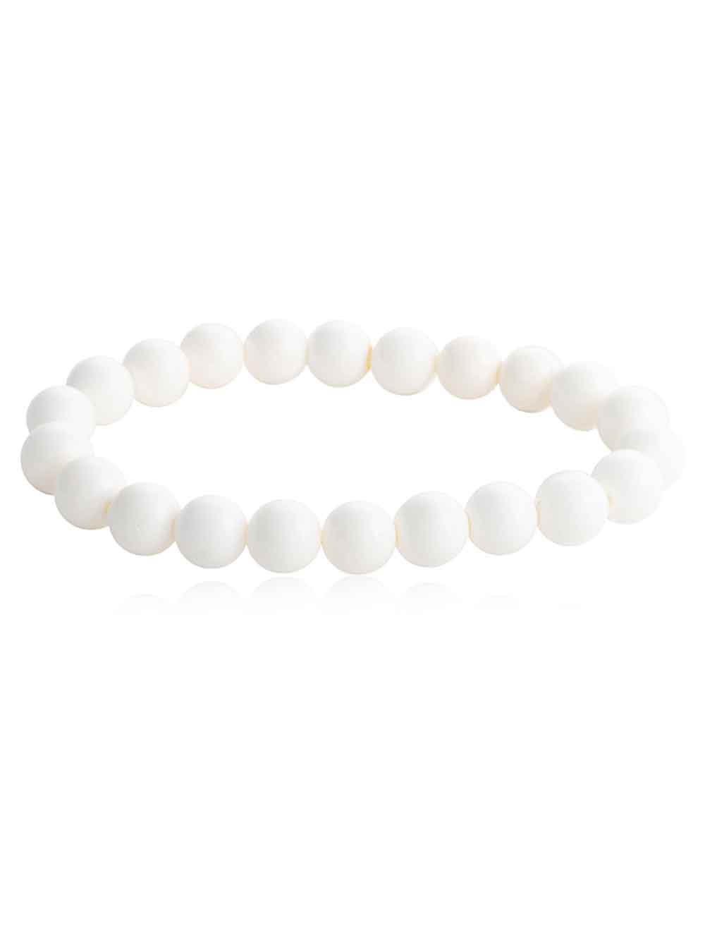 547 Original White Mother Of Pearl Crystal Semi Precious Stone Bracelet - Image 1