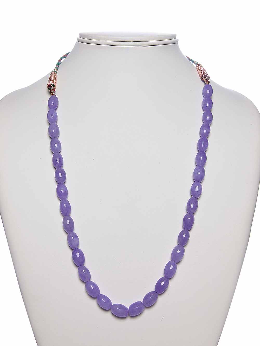 00089.jpg Genuine Purple Jade Heart Chakra Semi Precious Stone Necklace Serenity - Image 1