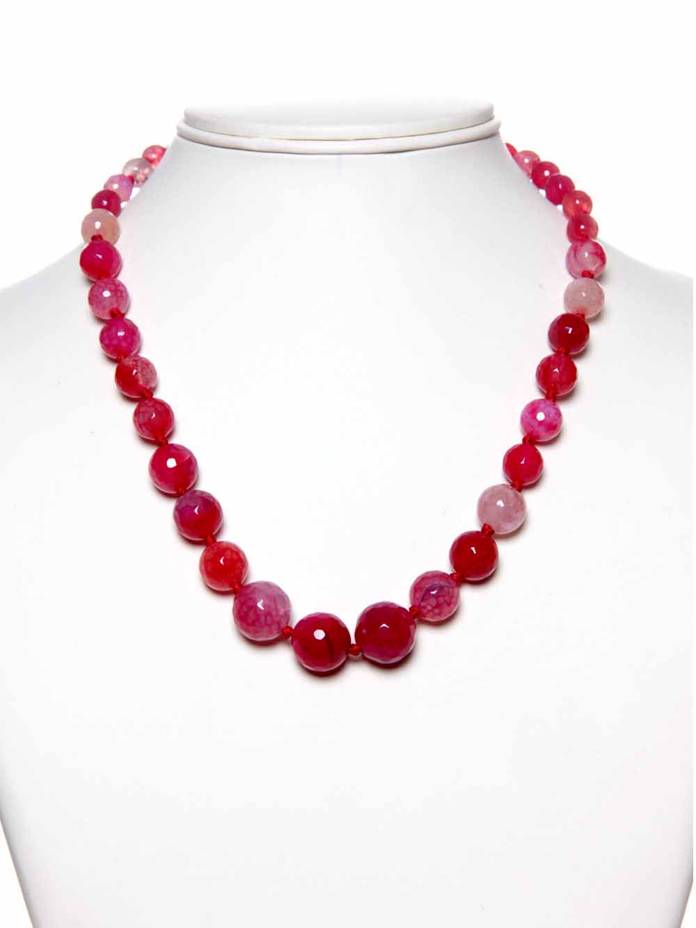 00101.jpg Genuine Red Onyx Semi Precious Stone Graduation Security Necklace - Image 1