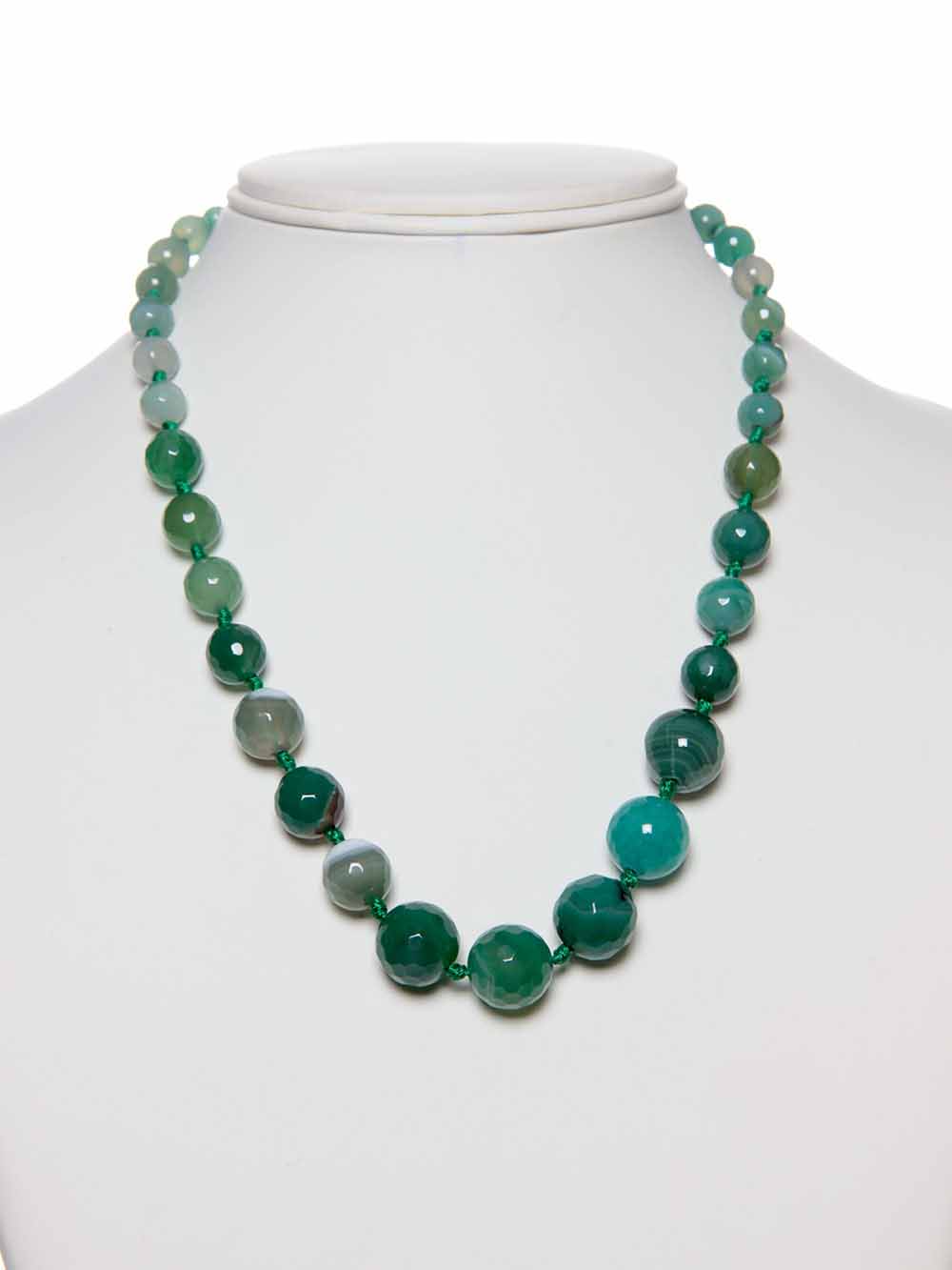 00121.jpg Genuine Turquoise Onyx Round Beads Semi Precious Gemstone Necklace - Image 1