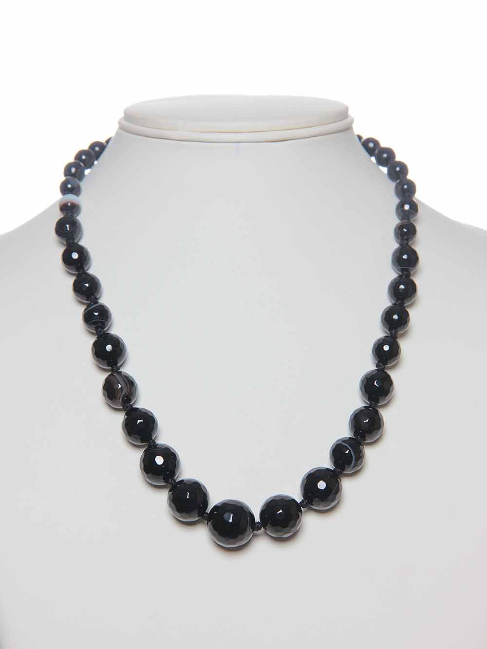 00123.jpg Black Onyx Semi Precious Crystal Stone Necklace Protection & Willpower - Image 1