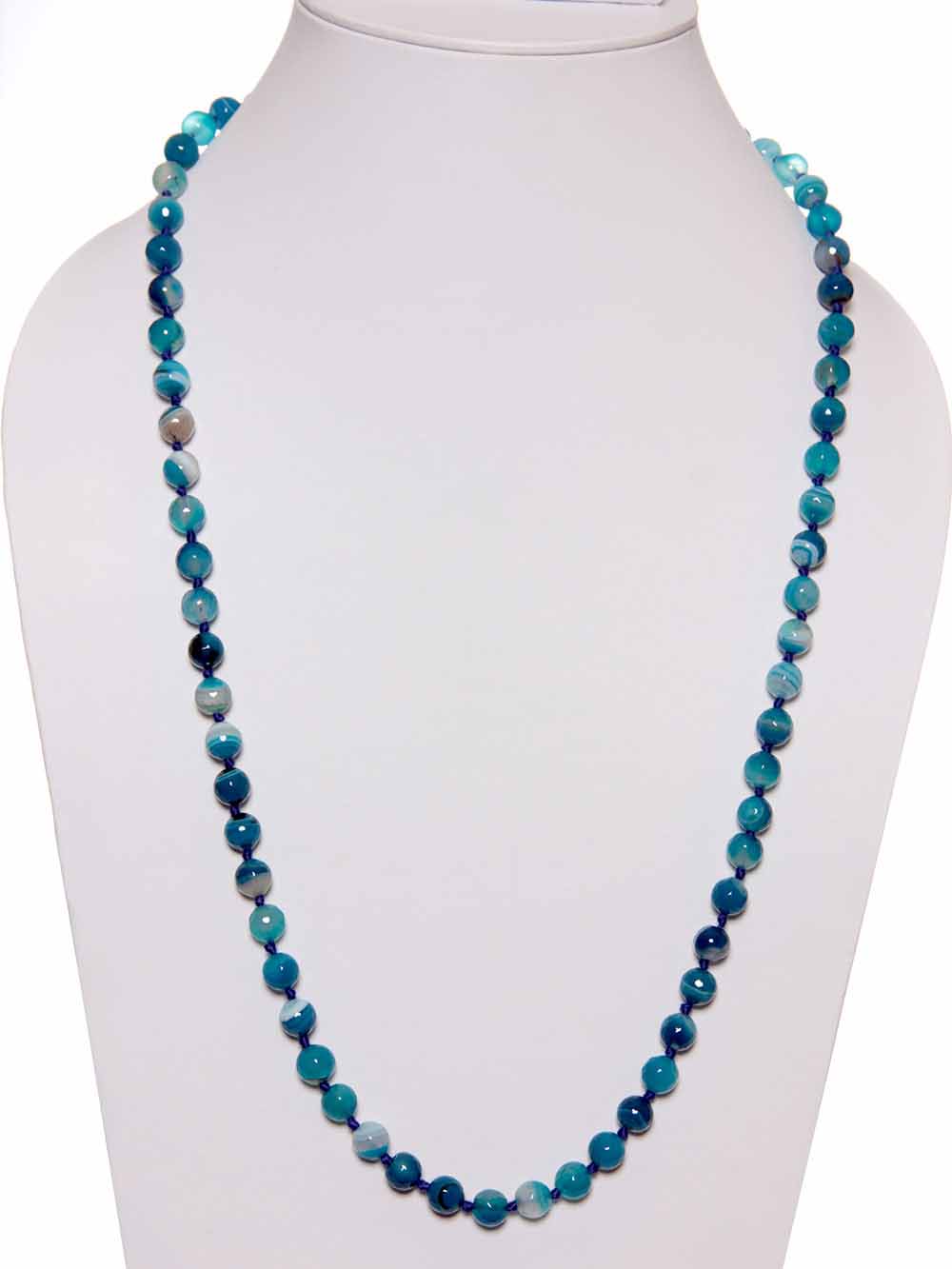 00126.jpg Natural Blue Onyx Semi Precious Stone Necklace Looks Unique & Pretty - Image 1