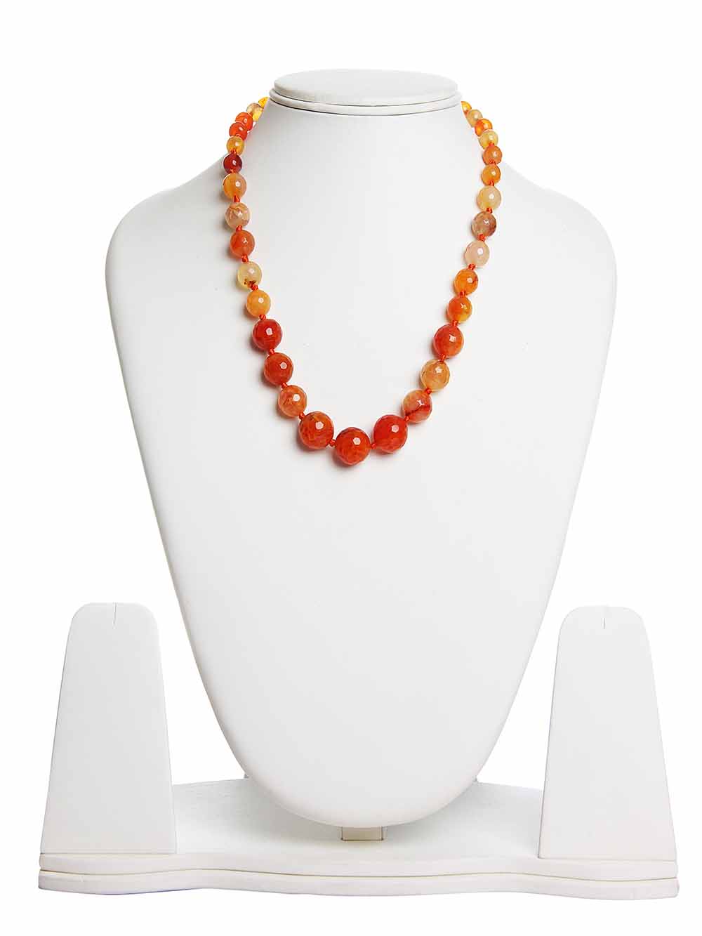 00304.jpg Orange Onyx Healing Crystal Semi Precious Stone Graduation Necklace - Image 1
