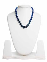 Natural Round Bead Blue Onyx Healing Semi Precious Stone Necklace