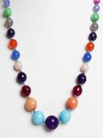 Genuine Reiki Healing Multi Onyx Crystal Stone Semi Precious Necklace - Image 2