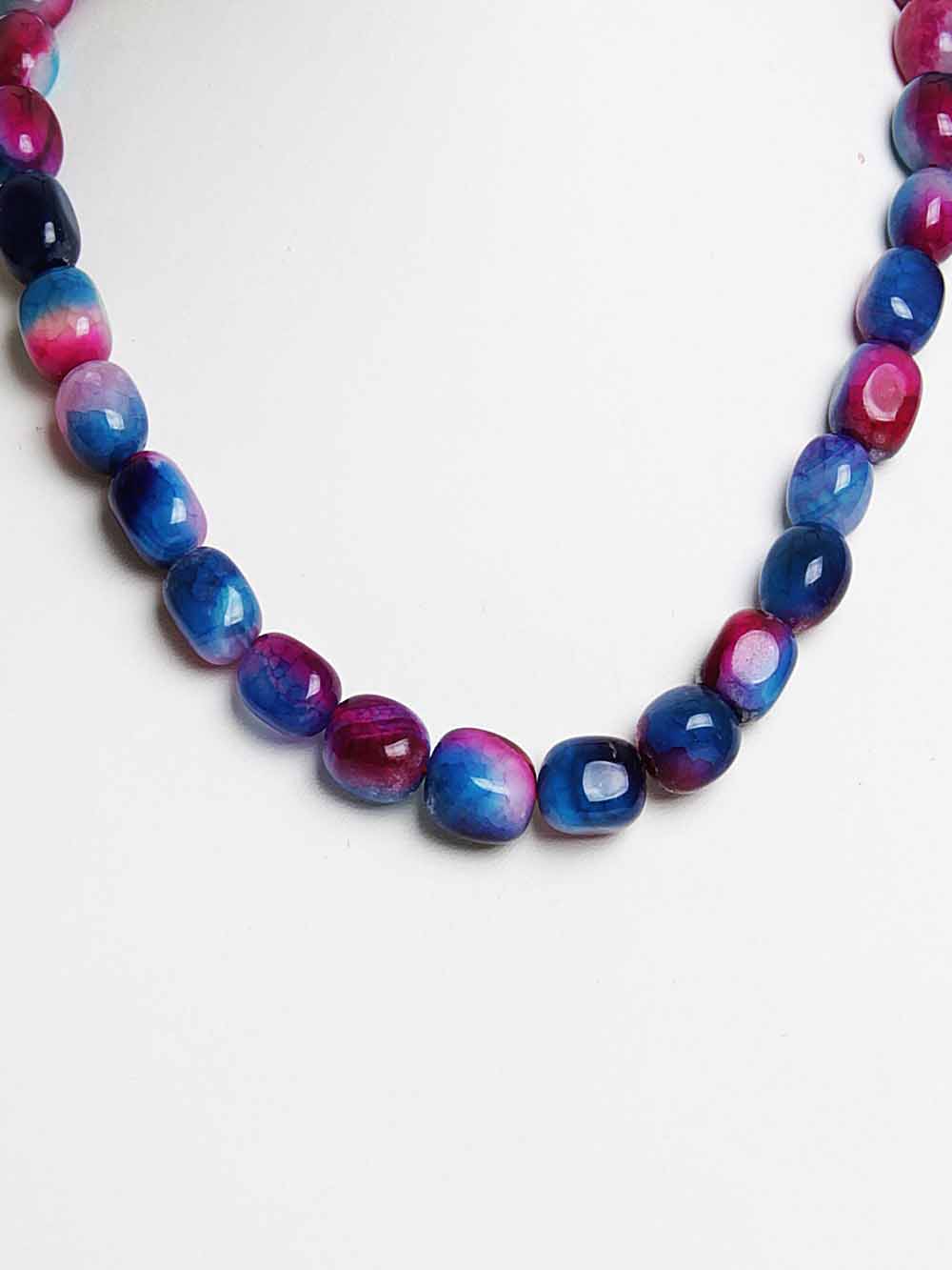 00315.jpg Genuine Multi Onyx Tumble Semi Precious Healing Crystal Stone Necklace - Image 1