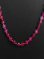 Natural Reiki Crystal Pink Onyx Semi Precious Gemstone Classy Necklace - Image 3