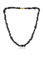 Genuine Reiki Crystal Black Onyx Chips Semi Precious Gemstone Necklace