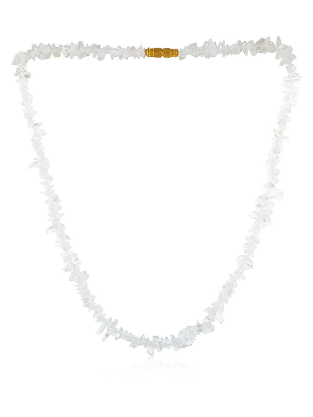 00337.jpg Natural White Quartz Healing Crytal Semi Precious Stone Chips Necklace - Image 1
