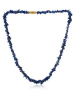 Genuine Blue Reiki Crystal Lapis Lazuli Semi Precious Stone Necklace