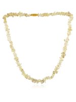 Genuine Yellow Lemon Quartz Crytal Semi Precious Stone Chips Necklace