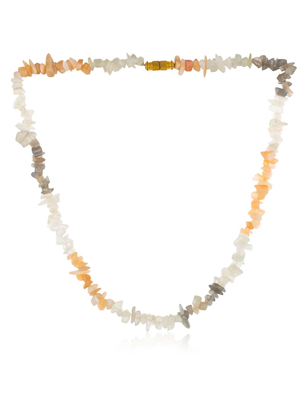 00349.jpg Natural Reiki Crystal Unisex Moonstone Semi Precious Stone Necklace - Image 1