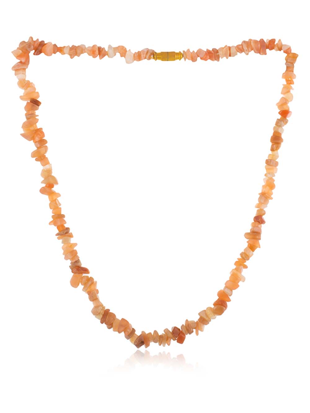 00352.jpg Natural Healing Chakra Peach Semi Precious Moonstone Stone Necklace - Image 1