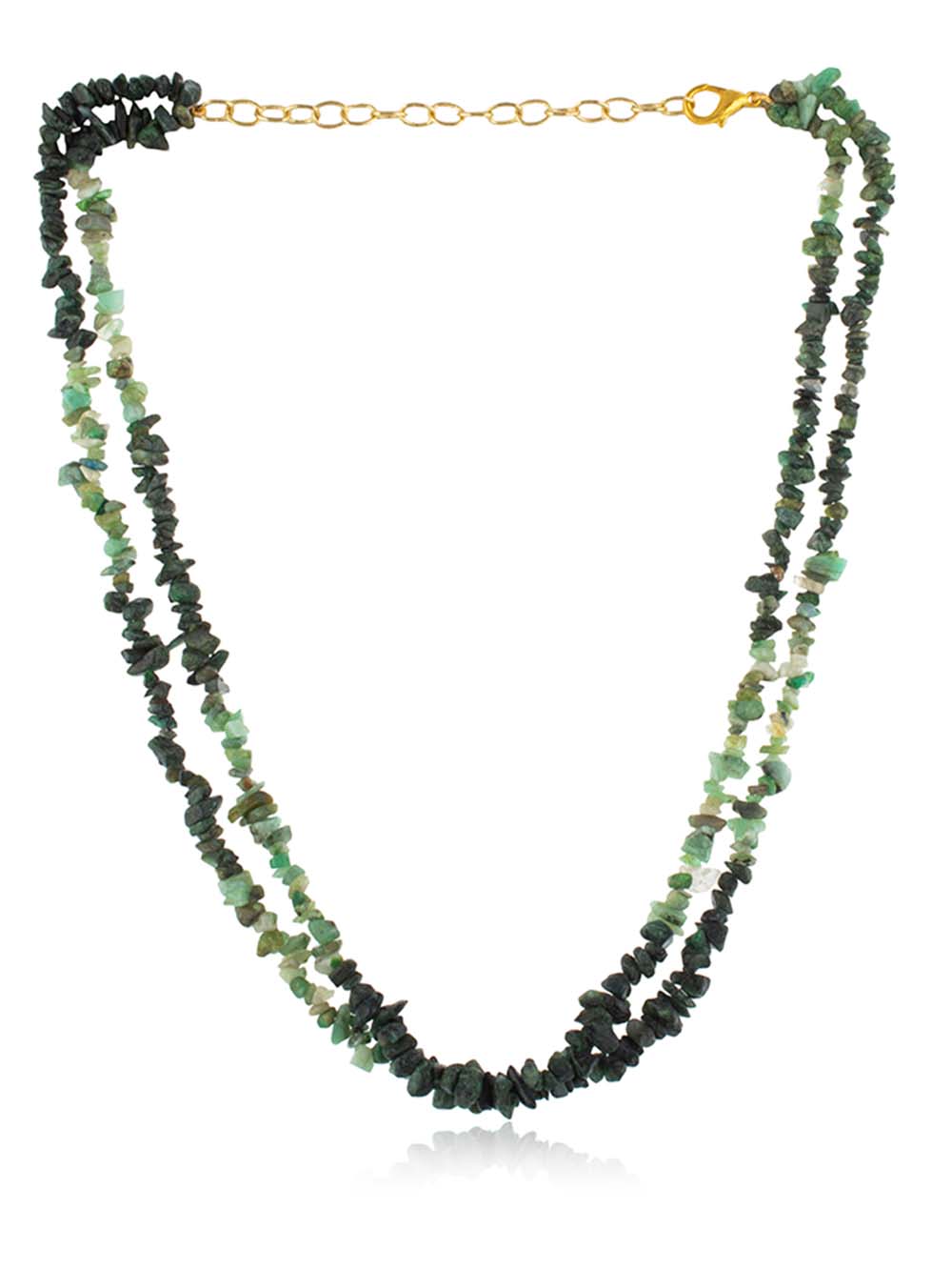 00374.jpg Emerald Green Chips Semi Precious Necklace Physical Emotional Love - Image 1