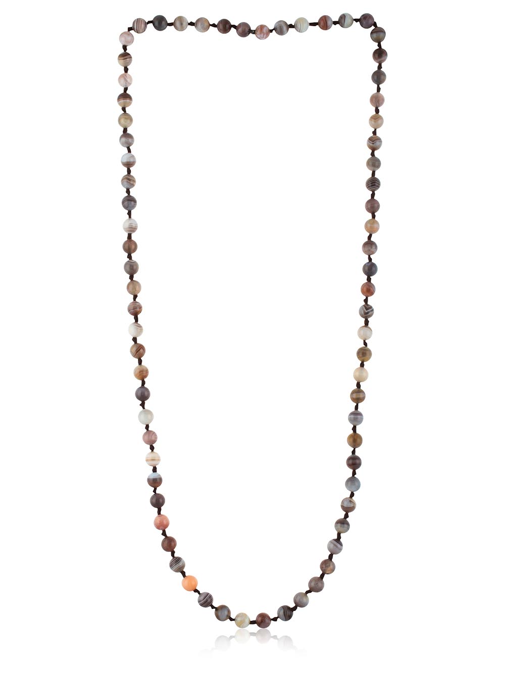 00485.jpg Genuine Reiki Chakra Healing Black Agate Semi Precious Stone Necklace - Image 1