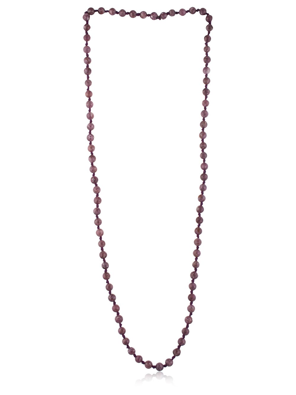 00504.jpg Genuine Crystal Pink Lepidolite Semi Precious Stone Passion Necklace - Image 1