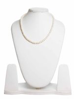 6.5 Mm Beads White See Shell Pearl Crytal Semi Precious Stone Necklace