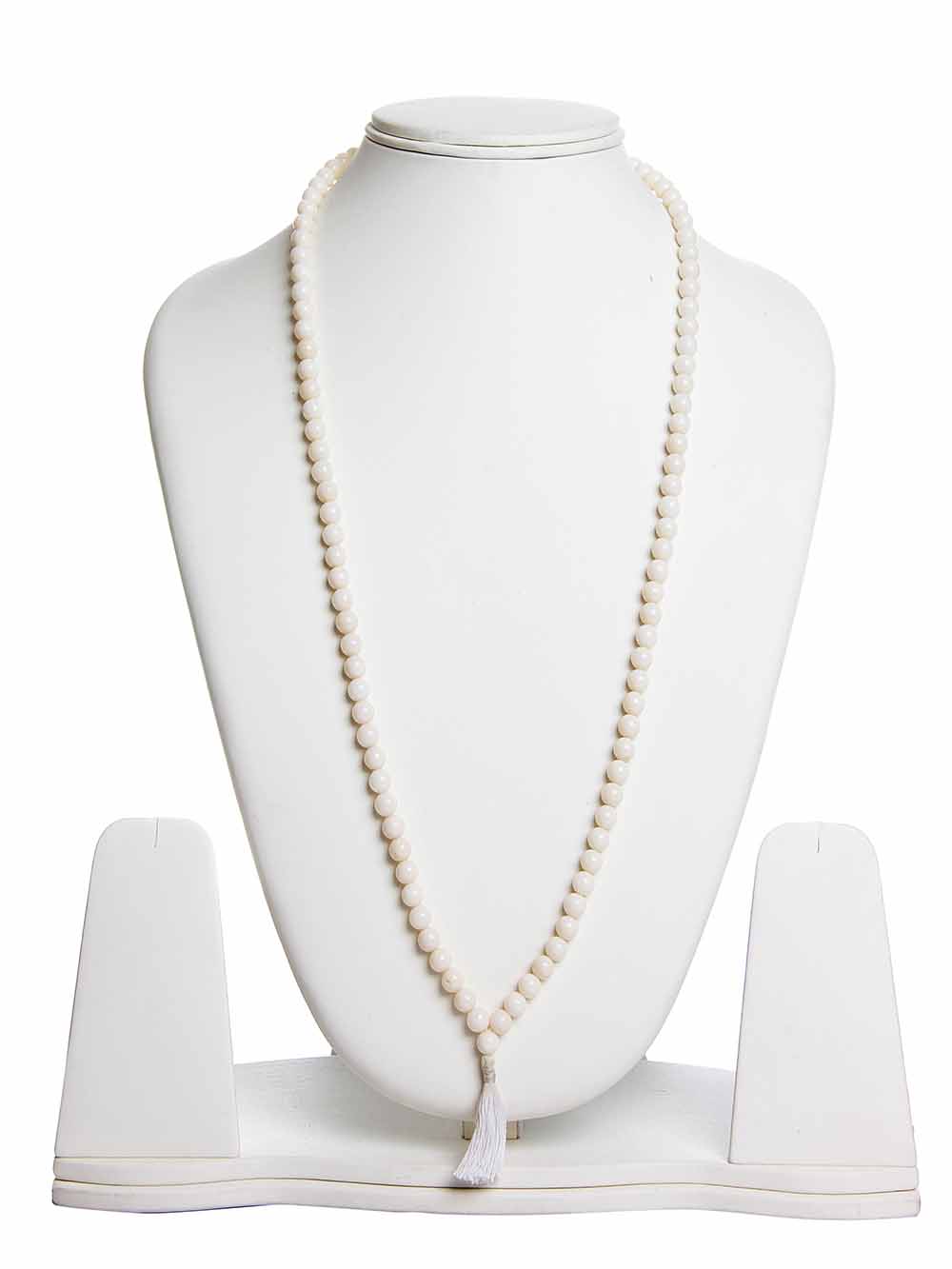 1-17.jpg Natural 6.5 Mm Beads White Coral Crytal Semi Precious Stone Necklace - Image 1
