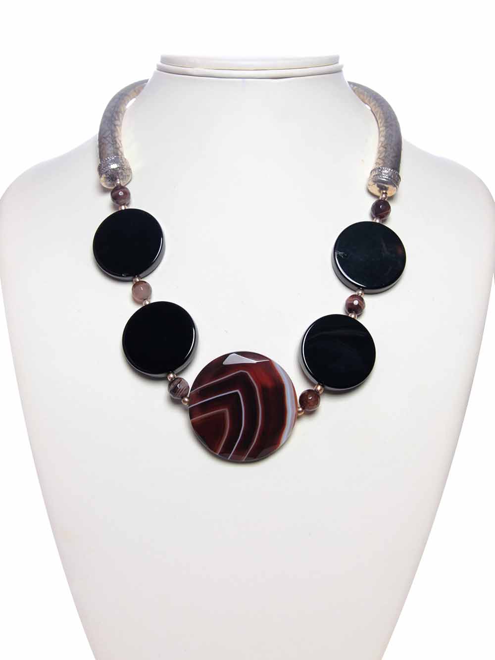 1-32.jpg Natural Mix Shaped Beads Crystal Chakra Semi Precious Stone Necklace - Image 1