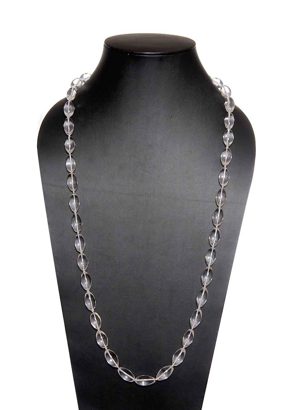 1-46.jpg Genuine Crystal Quartz Oval Shape Semi Precious Gemstone Necklace - Image 1