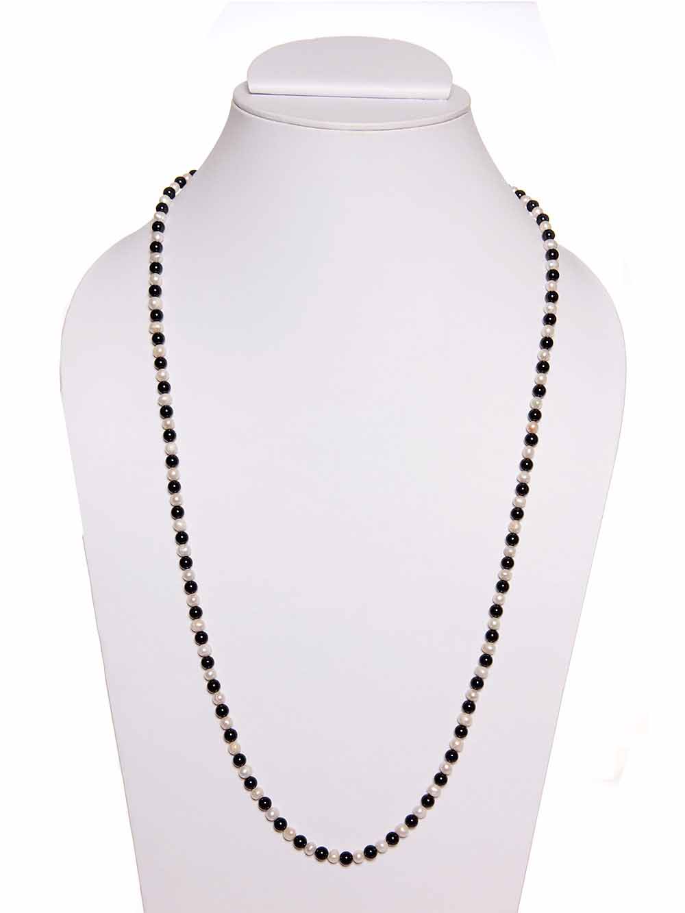 1-48.jpg Black & White Natural Pearls Semi Precious Stone Gracefully Necklace - Image 1