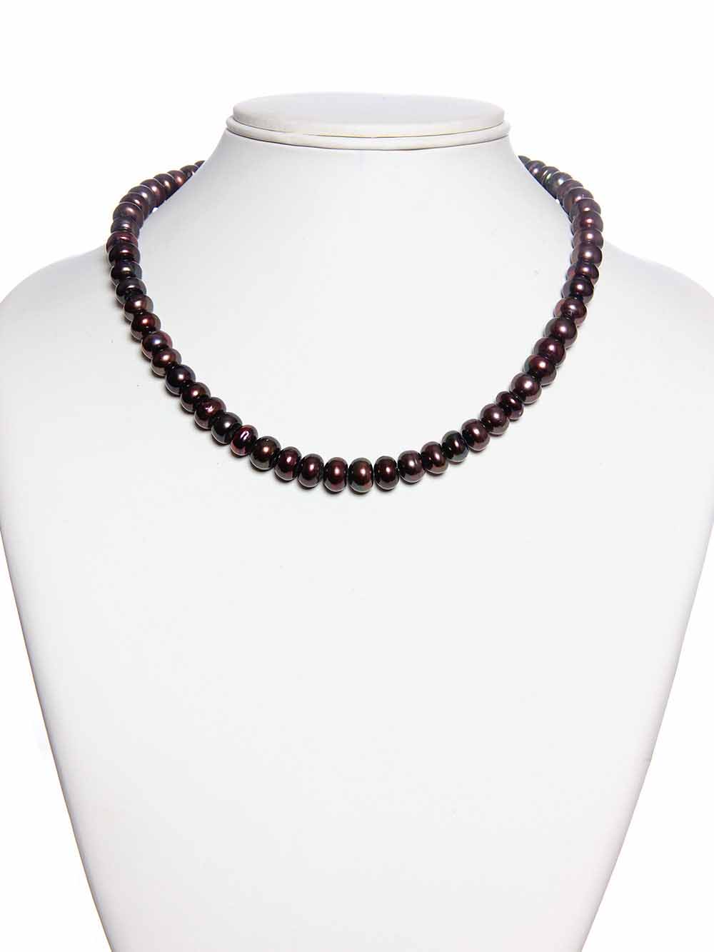 1-51.jpg Certified Crystal Dark Brown Pearl Semi Precious Stone Necklace - Image 1