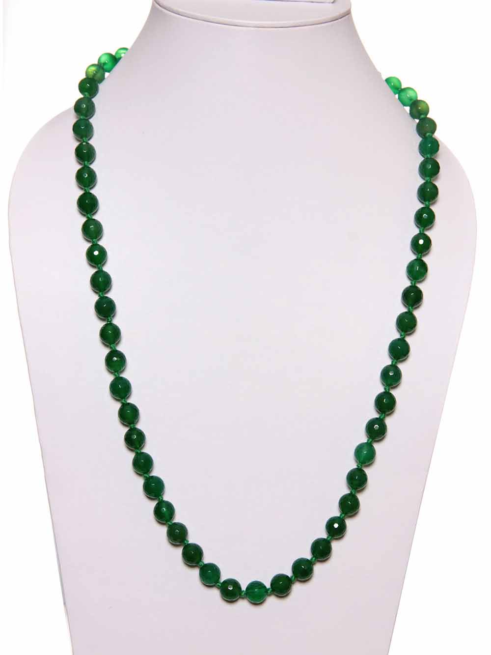1-66.jpg Natural Certified Crystal Base Green Onyx Semi Precious Stone Necklace - Image 1