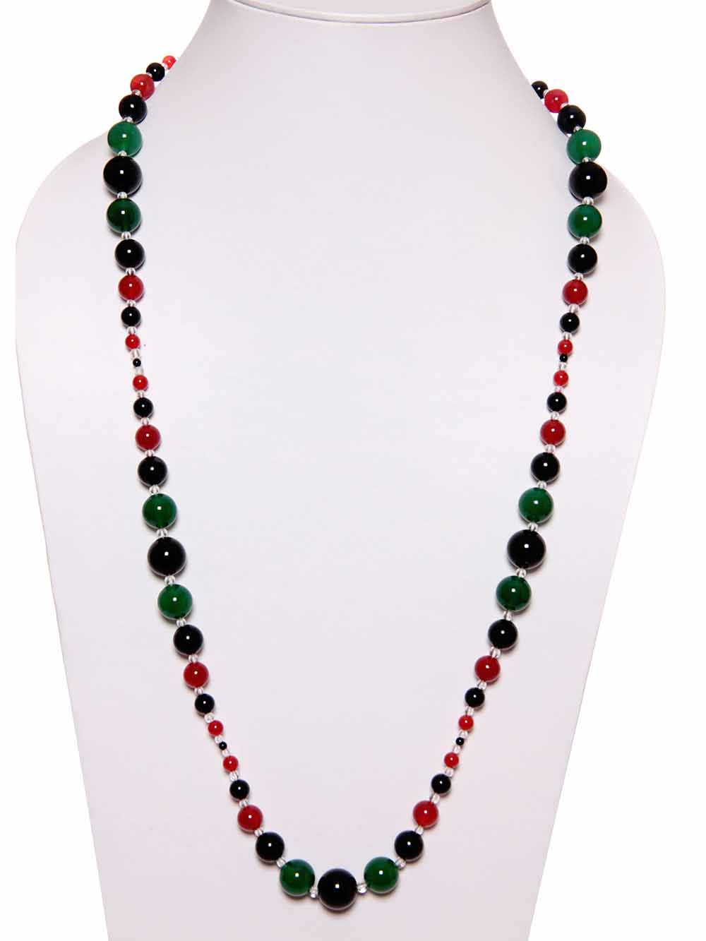 1-75.jpg Natural Healing Chakra Crystal Onyx & Quartz Semi Precious Necklace - Image 1