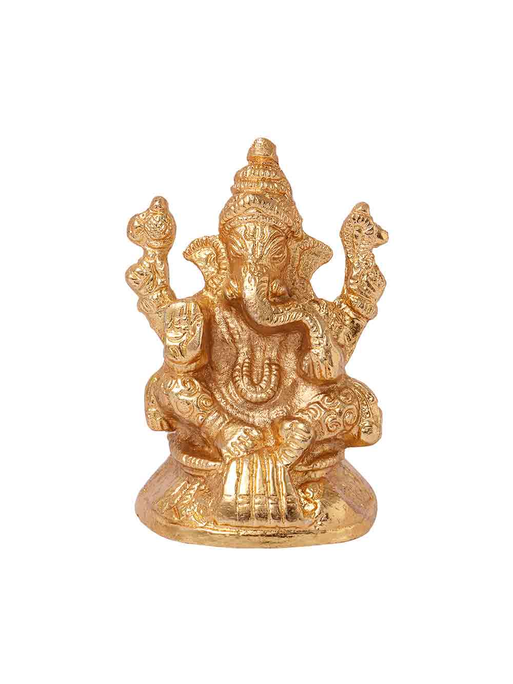 1-92.jpg Home Decore Golden Ganesh Statue - Image 1
