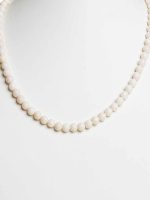 6.5 Mm Beads White See Shell Pearl Crytal Semi Precious Stone Necklace - Image 2