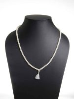 Natural 6.5 Mm Beads White Coral Crytal Semi Precious Stone Necklace - Image 3