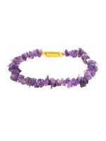 Genuine Healing Amethyst Semi Precious Bracelet Releases Tension