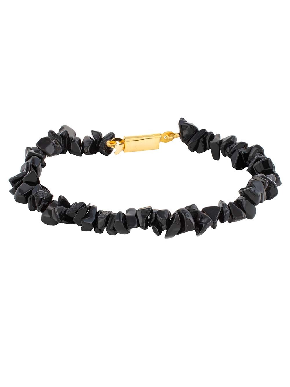 3060.jpg Genuine Reiki Crystal Black Onyx Chips Semi Precious Stone Bracelet - Image 1