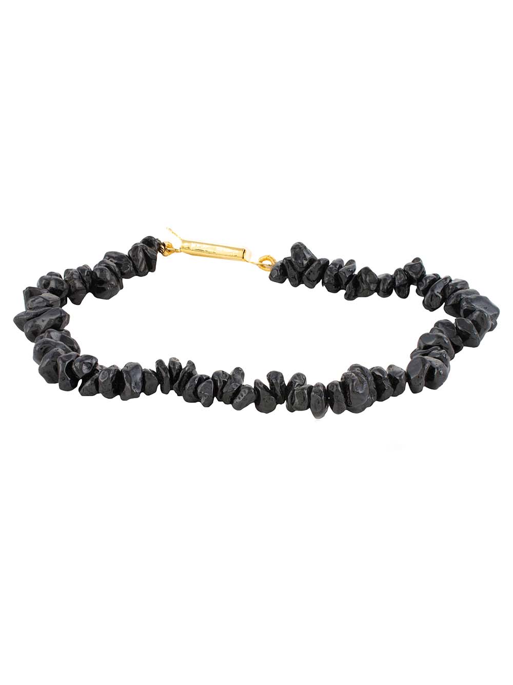 3061.jpg Natural Healing Crytal Black Spinal Semi Precious Stone Chips Bracelet - Image 1