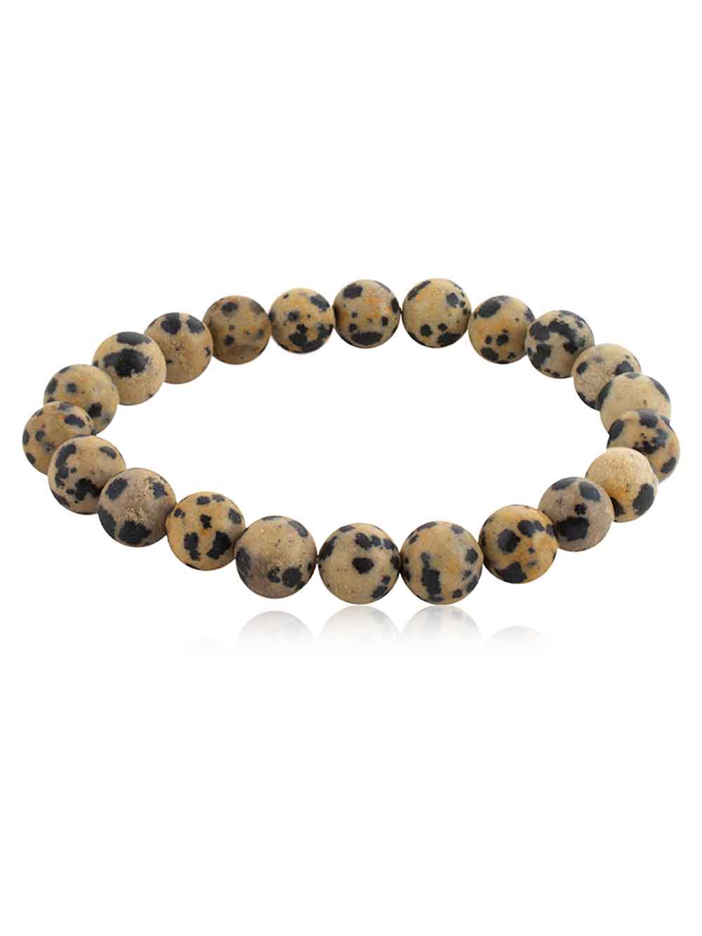 307.jpg Natural Dalmation Jasper Reiki Crystal Semi Precious Stone Bracelet - Image 1