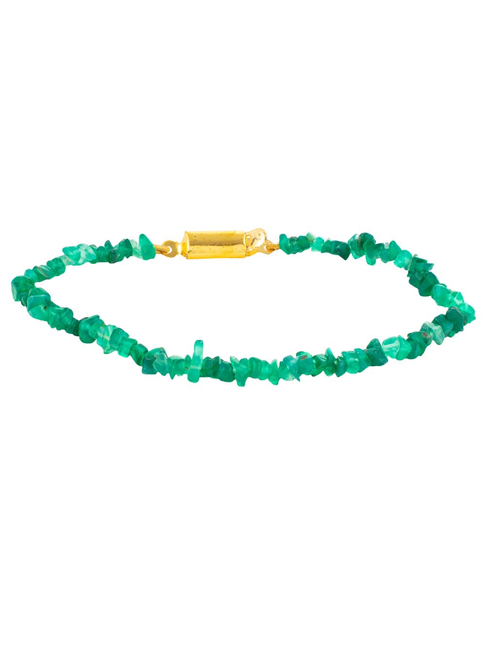 3070.jpg Natural Reiki Crystal Green Onyx Chips Semi Precious Gemstone Bracelet - Image 1