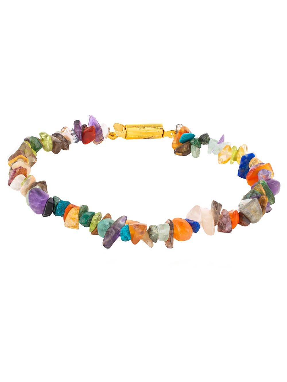 3077.jpg Natural Reiki Healing Crytal Agate Semi Precious Stone Chips Bracelet - Image 1