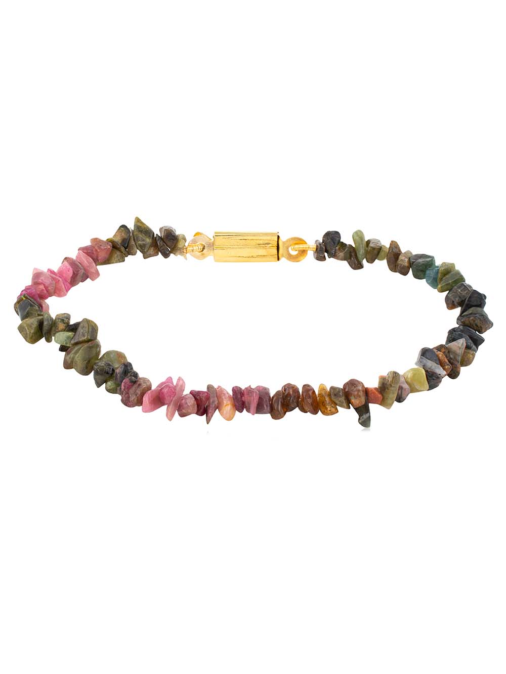 3079.jpg Natural Multi Tourmaline Crystal Semi Precious Gemstone Chips Bracelet - Image 1