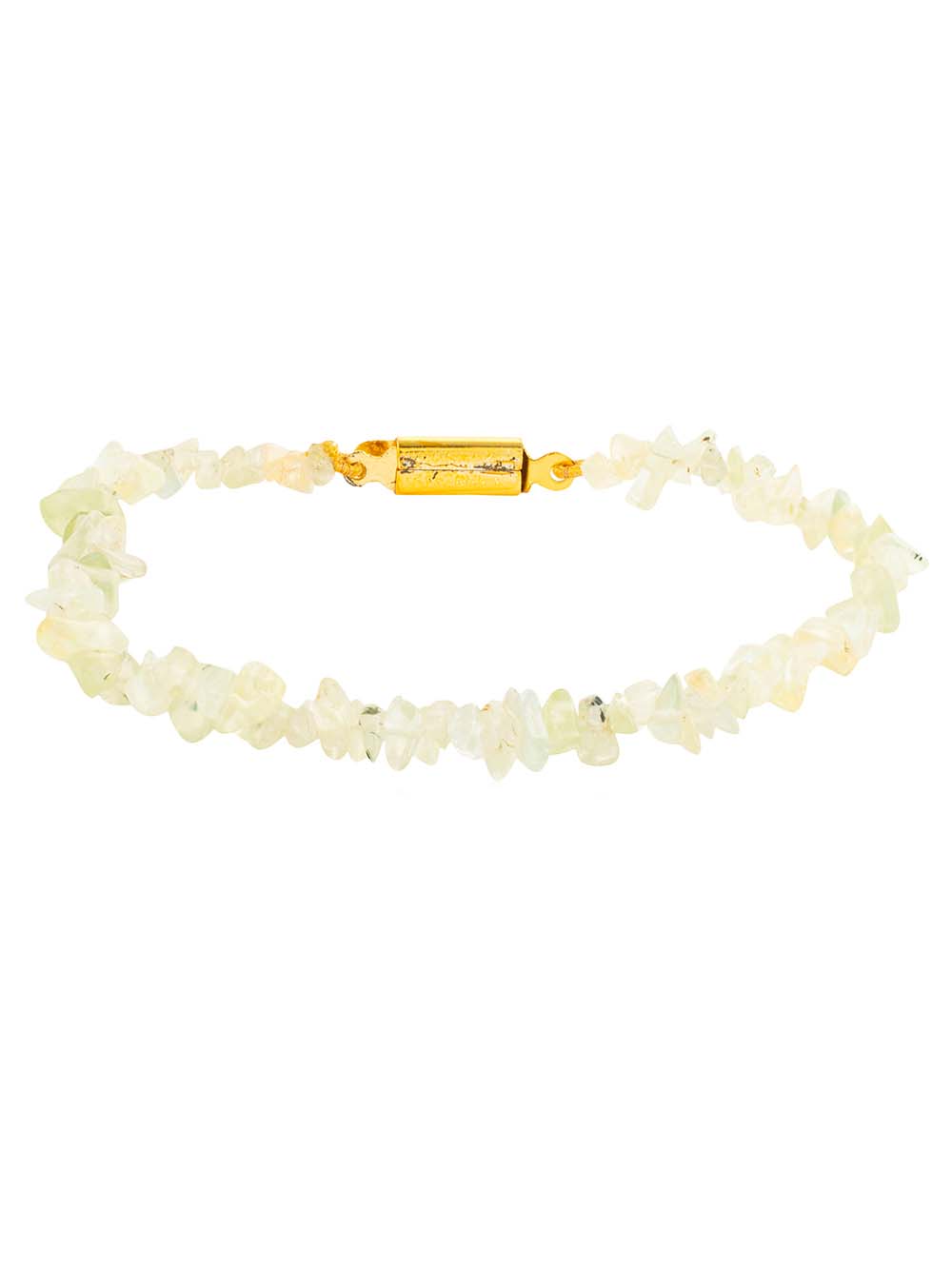 3083.jpg Natural White Healing Crystal Prehnite Semi Precious Gemstone Bracelet - Image 1