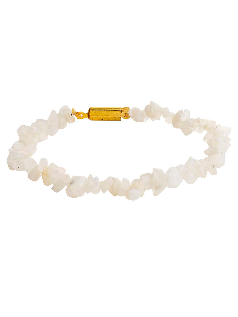 3084.jpg Genuine White Healing Crystal Moonstone Semi Precious Stone Bracelet - Image 1