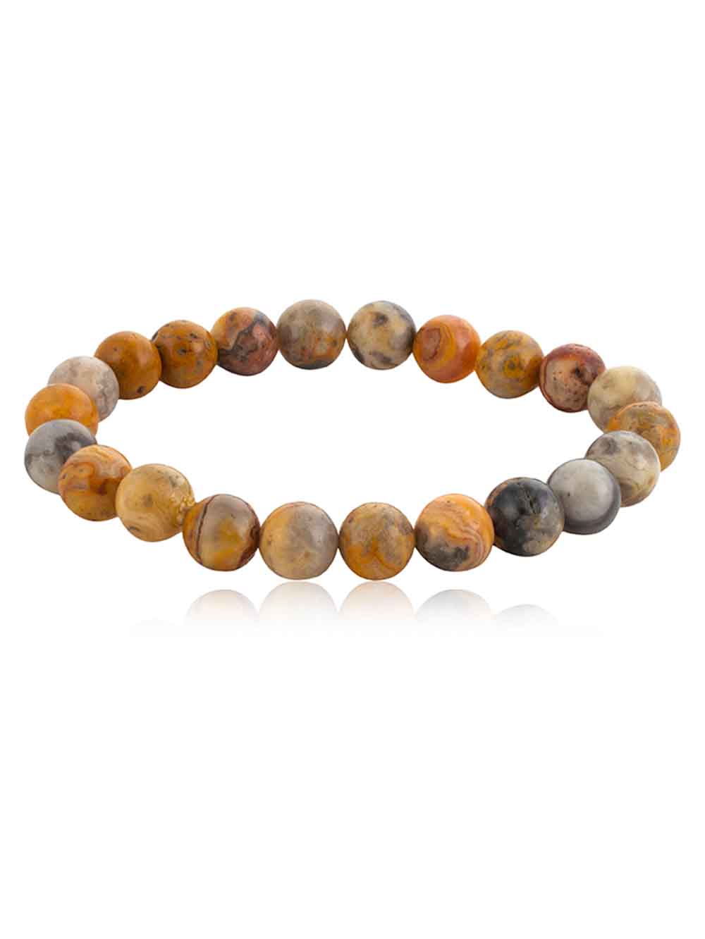 309.jpg Genuine Healing Crazy Lace Agate Semi Precious Stone Crystal Bracelet - Image 1