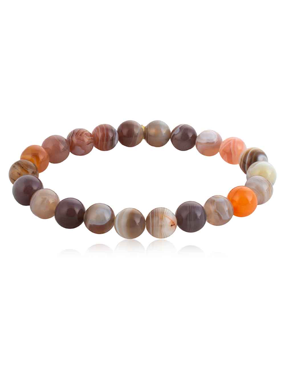 321.jpg Natural Round Bead Crytal Botswana-agate Semi Precious Stone Bracelet - Image 1