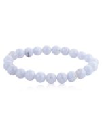 Natural Blue Lace Agate Healing Crystal Semi Precious Stone Bracelet