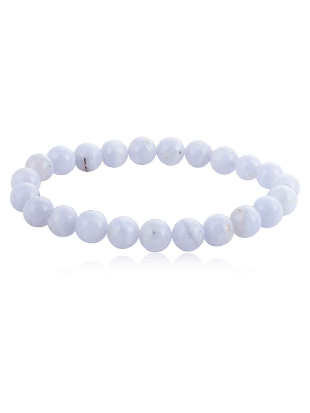 327.jpg Natural Blue Lace Agate Healing Crystal Semi Precious Stone Bracelet - Image 1