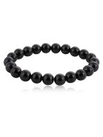 Genuine Black Tourmaline Heart Chakra Semi Precious Gemstone Bracelet
