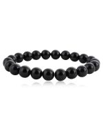 Genuine Black Tourmaline Heart Chakra Semi Precious Gemstone Bracelet - Image 2