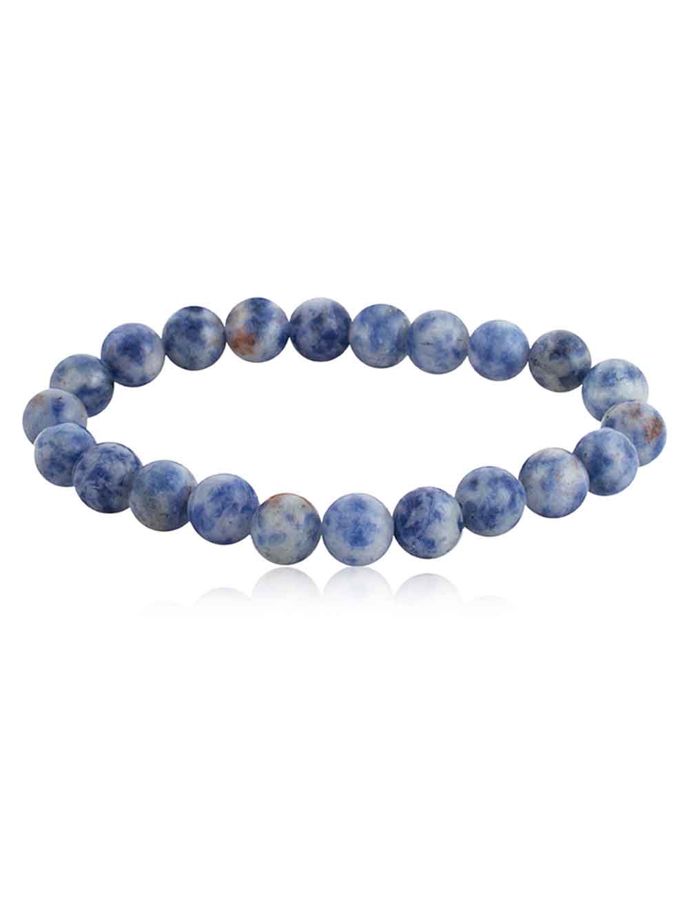 509.jpg Genuine Healing Crytal Blue Sodalite Semi Precious Stone Bracelet - Image 1