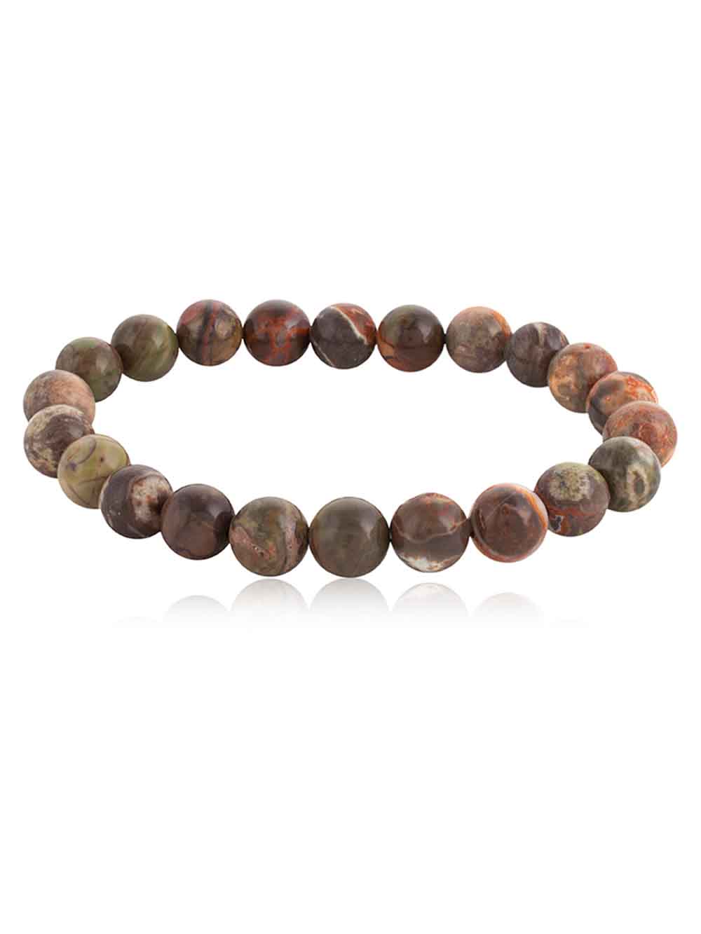 525.jpg Genuine Reiki Polychrome Jasper Semi Precious Stone Passion Bracelet - Image 1