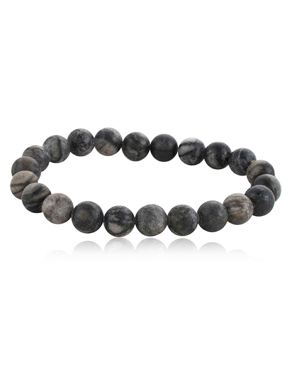 533.jpg Natural Grey Picasso Jasper Reiki Crystal Semi Precious Stone Bracelet - Image 1